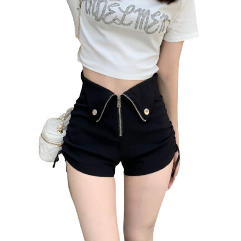 Women's V-Waist Sexy High Rise Shorts – Slim Fit Zipper Hot Pants (S–XL)