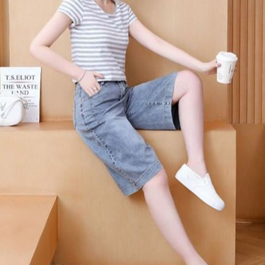 Casual and Stylish Denim Wide - Leg Shorts