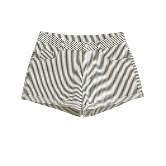 Women's High-Waisted Striped Casual Shorts – Vintage Cotton Blend Straight-Leg Shorts (S–XL)