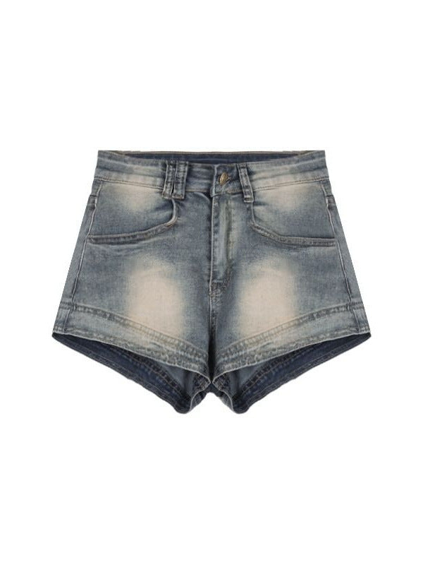 High-Waisted Vintage Washed Denim Hot Shorts – Slim Fit Distressed Summer Shorts (S–XL)